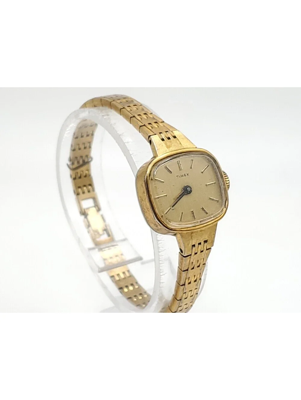 Vintage Timex Mechanical Womens 19mm Watch Running Gold Tone